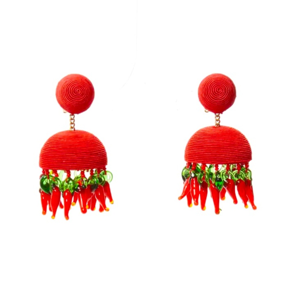 NEW Rebecca de Ravenel red chilli earrings